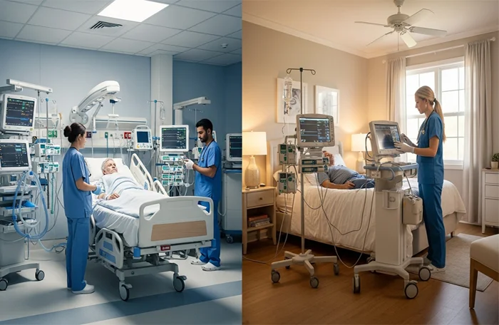 تفاوت ای سی یو خانگی و بیمارستانی