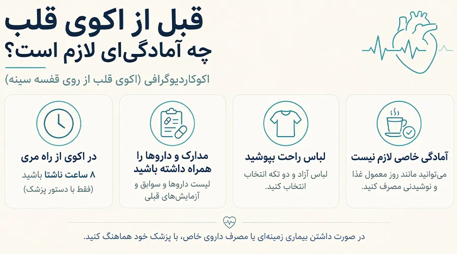 قبل از اکو قلب در خانه چه آمادگیای لازم است؟